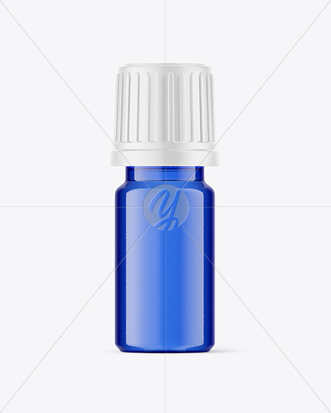 Blue Glass Cosmetic Bottle Mockup