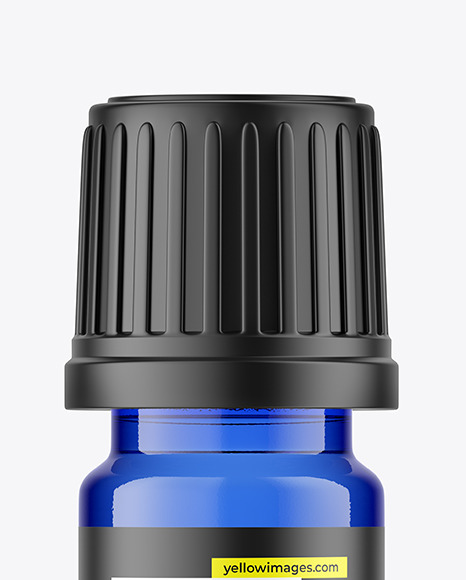 Blue Glass Cosmetic Bottle Mockup