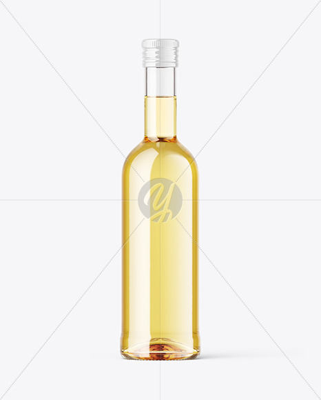 Clear Glass White Wine Bottle Mockup