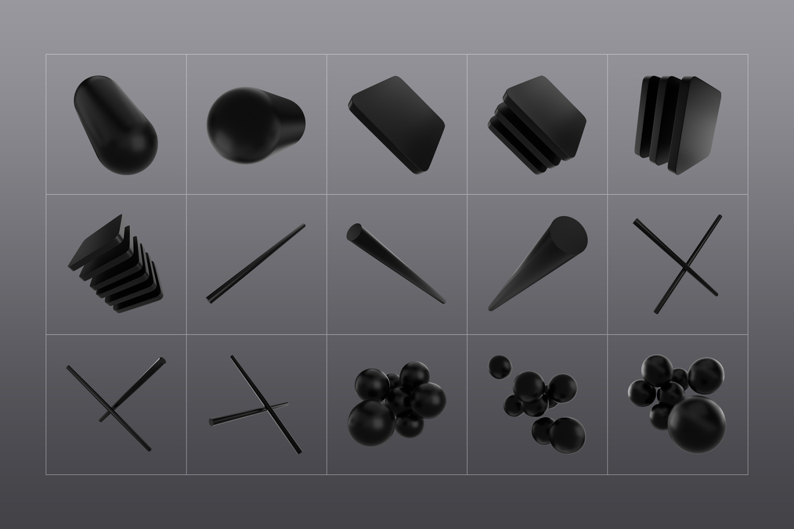 3D Black Shapes Collection 3D Black Shapes Collection