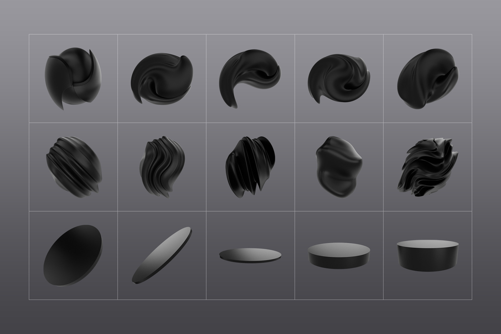 3D Black Shapes Collection 3D Black Shapes Collection
