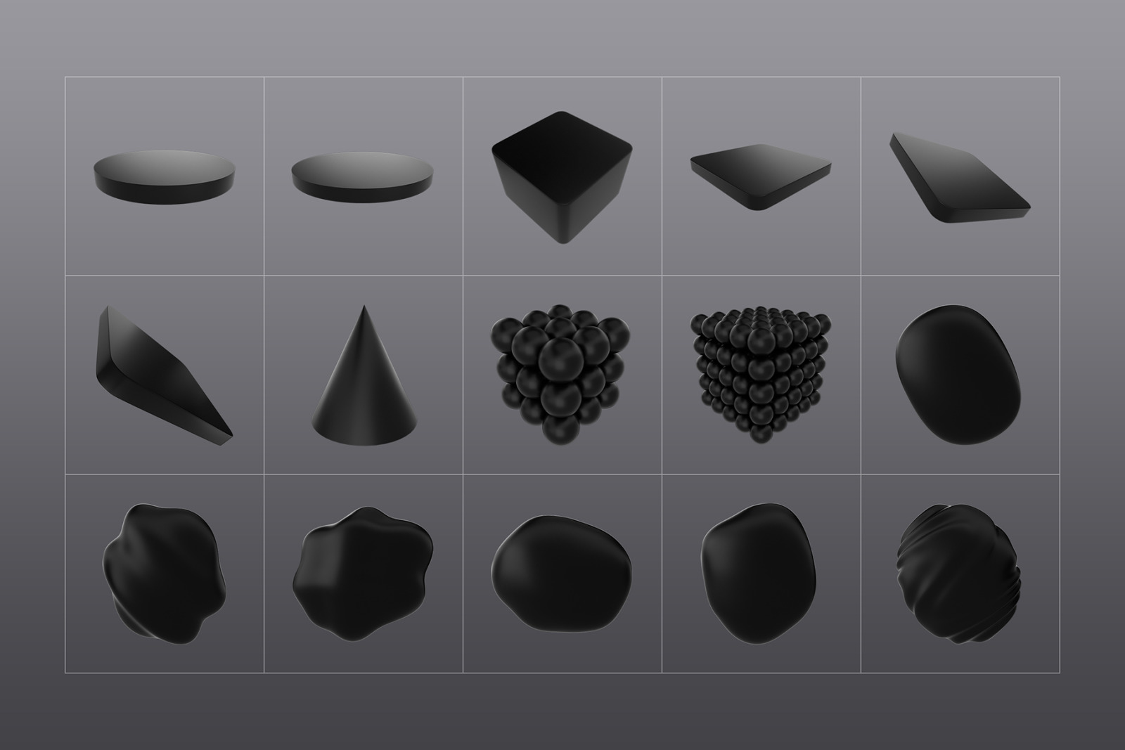 3D Black Shapes Collection 3D Black Shapes Collection