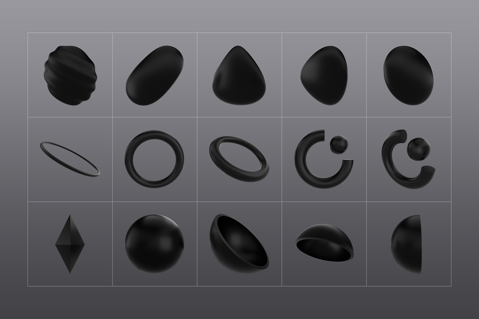 3D Black Shapes Collection 3D Black Shapes Collection