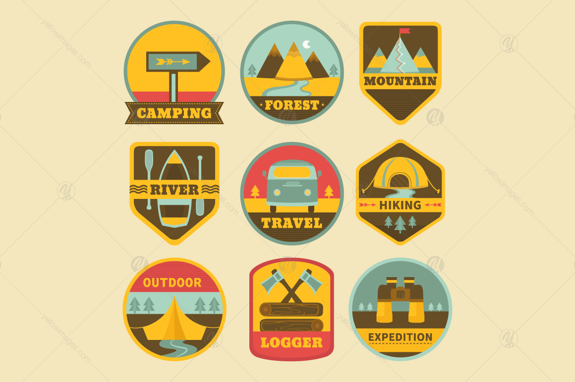 18 Camping logos (badges) templates 18 Camping logos (badges) templates