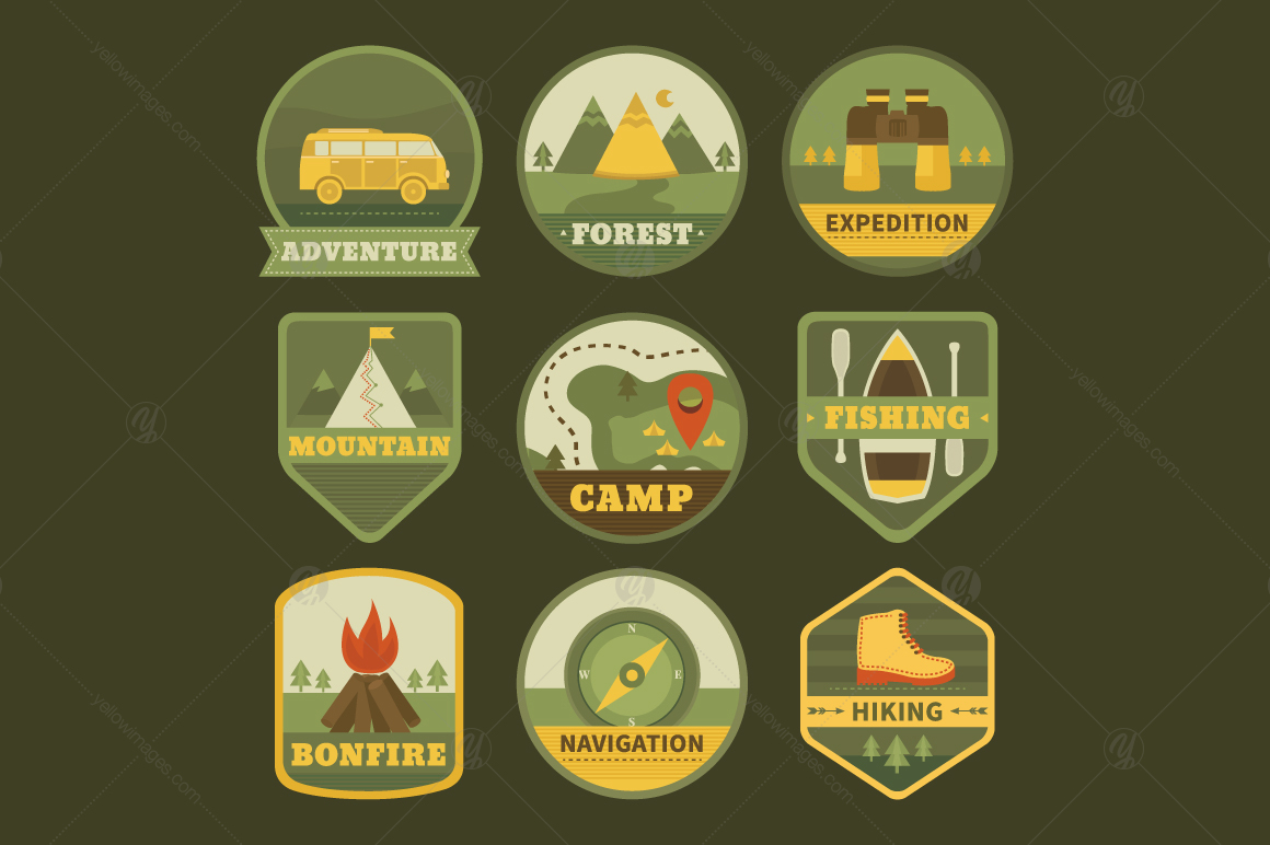 18 Camping logos (badges) templates 18 Camping logos (badges) templates