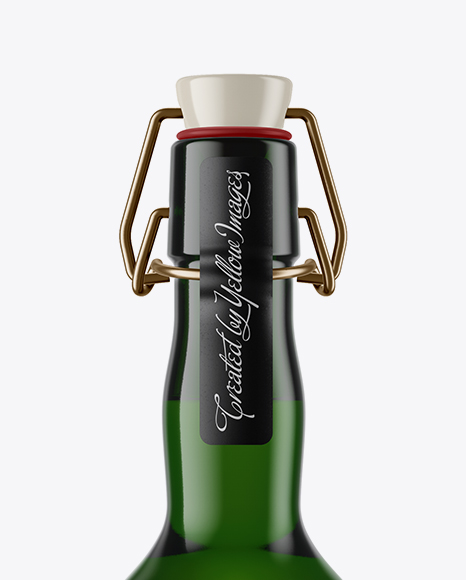 Green Glass Beugel Bottle Mockup