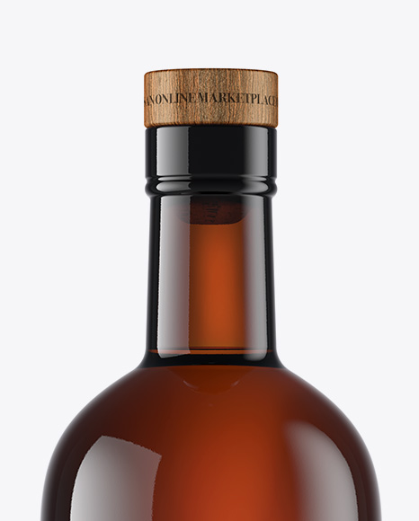 Amber Glass Bottle Mockup