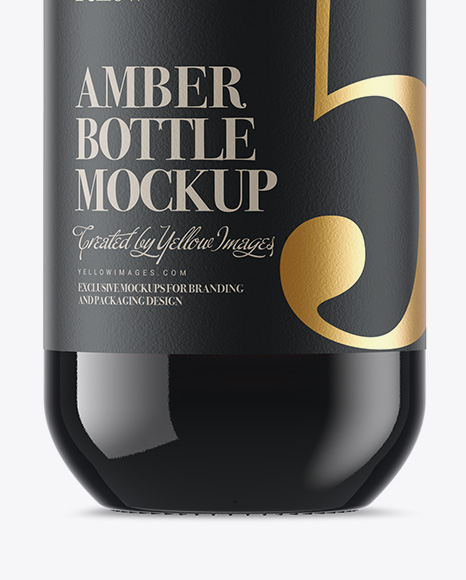 Amber Glass Bottle Mockup