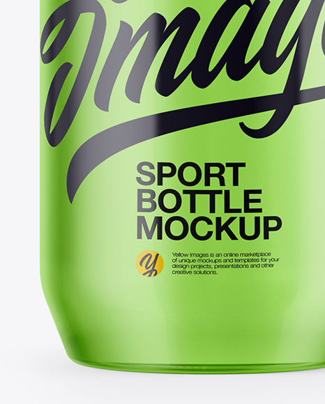 610ml Transparent Sport Bottle with Plastic Cap Mockup