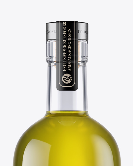 Glass Bottle W/ Olive Oil Mockup