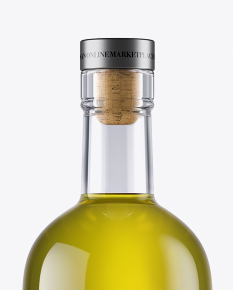 Glass Bottle W/ Olive Oil Mockup