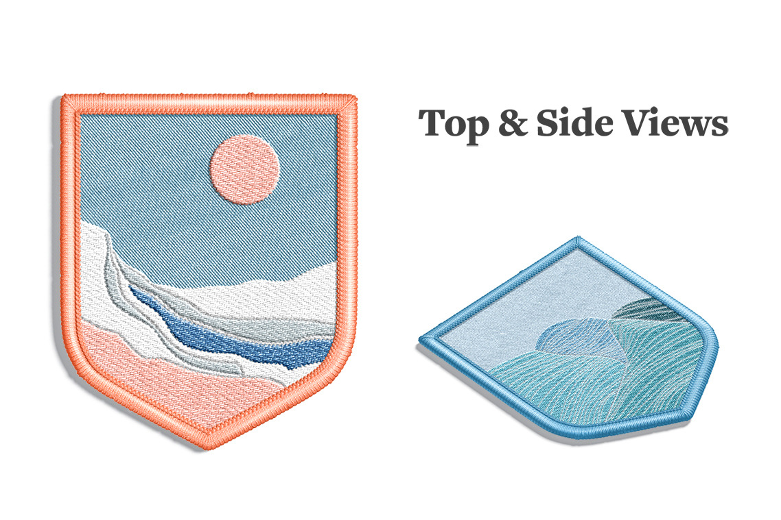 Embroidery Effect Patch Mockups Set