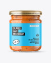 Clear Glass Jar with Sweet Chili Thai Sauce Mockup