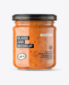 Clear Glass Jar with Sweet Chili Thai Sauce Mockup