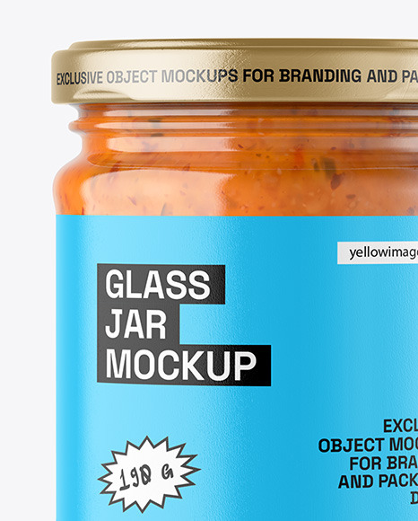 Clear Glass Jar with Sweet Chili Thai Sauce Mockup