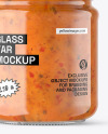 Clear Glass Jar with Sweet Chili Thai Sauce Mockup