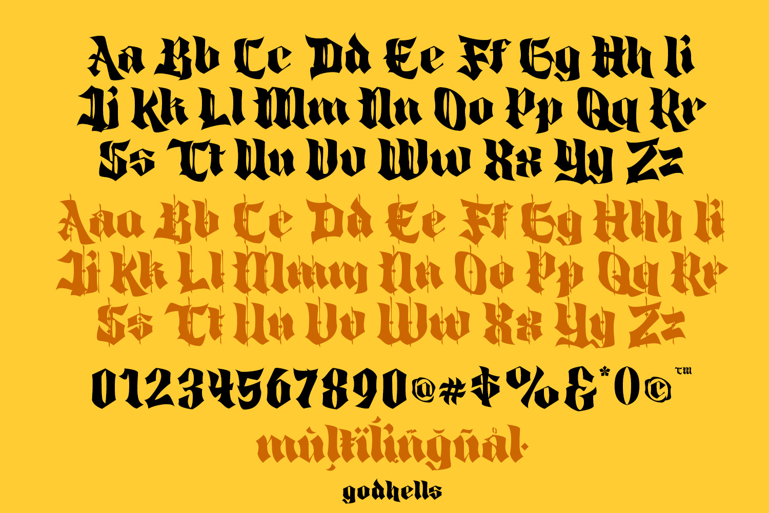God Hells - Blackletter Font God Hells - Blackletter Font