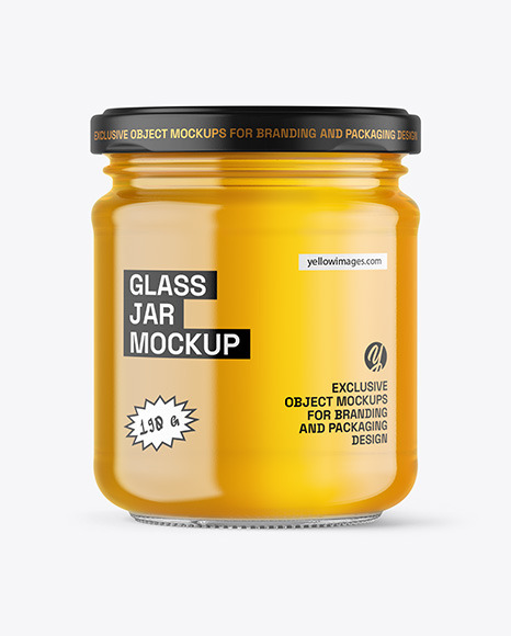 Clear Glass Jar with Honey Mockup