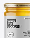 Clear Glass Jar with Honey Mockup