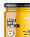 Clear Glass Jar with Honey Mockup