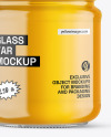 Clear Glass Jar with Honey Mockup