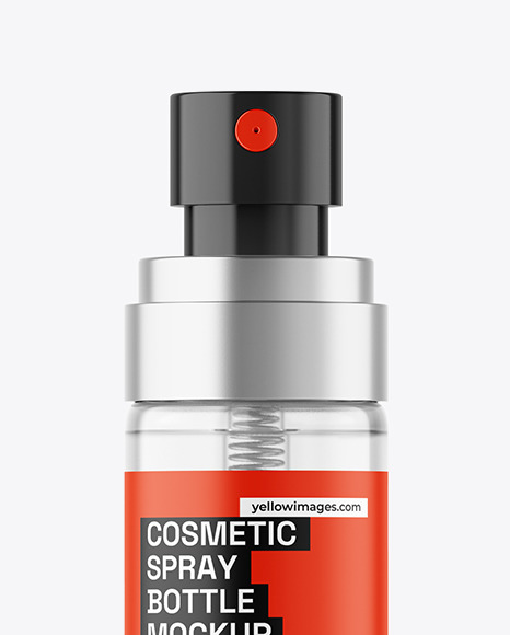 Clear Cosmetic Spray Bottle Mockup Clear Cosmetic Spray Bottle Mockup