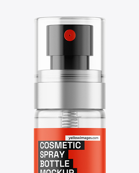 Clear Cosmetic Spray Bottle Mockup Clear Cosmetic Spray Bottle Mockup