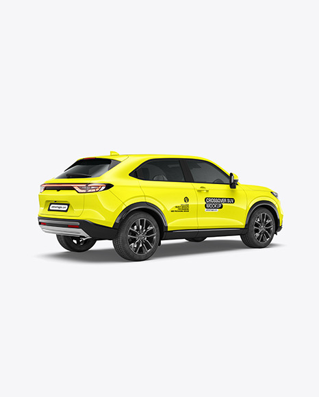 Crossover SUV Mockup - Back Half Side View