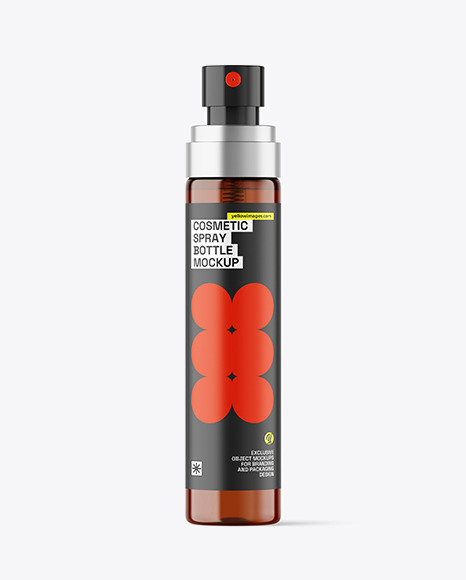 Amber Cosmetic Spray Bottle Mockup