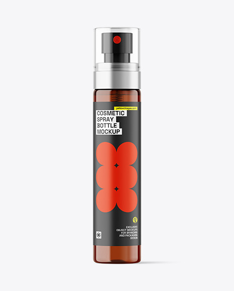 Amber Cosmetic Spray Bottle Mockup