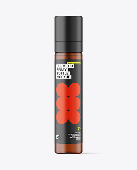 Frosted Amber Cosmetic Spray Bottle Mockup