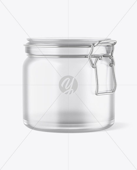 Frosted Jar w/ Clamp Lid Mockup