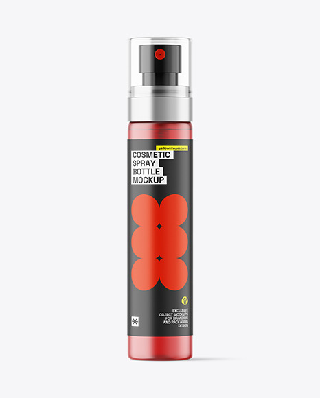 Frosted Colored Cosmetic Spray Bottle Mockup