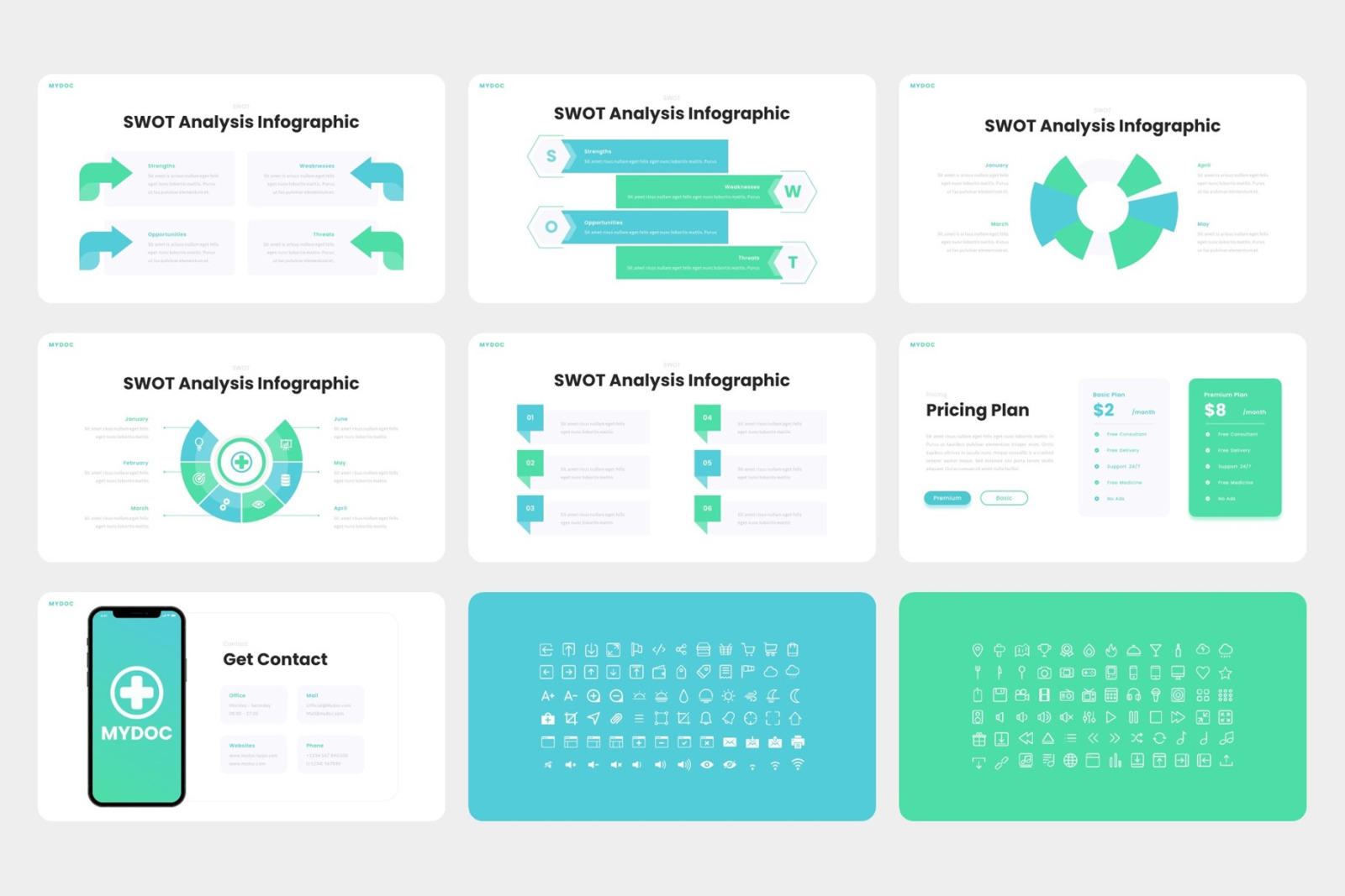 Mydoc - Healthcare Consultant Mobile App &amp; SAAS PowerPoint Template