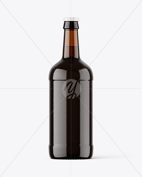 Amber Glass Beer Bottle Mockup