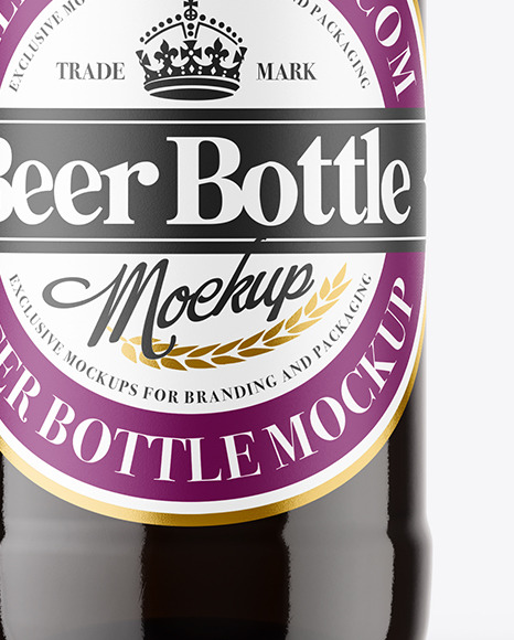 Amber Glass Beer Bottle Mockup