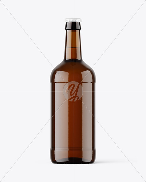 Amber Glass Beer Bottle Mockup