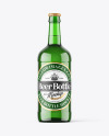 Green Glass Beer Bottle Mockup