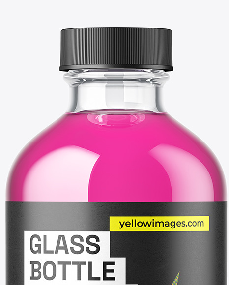 8oz Clear Glass Boston Bottle Mockup