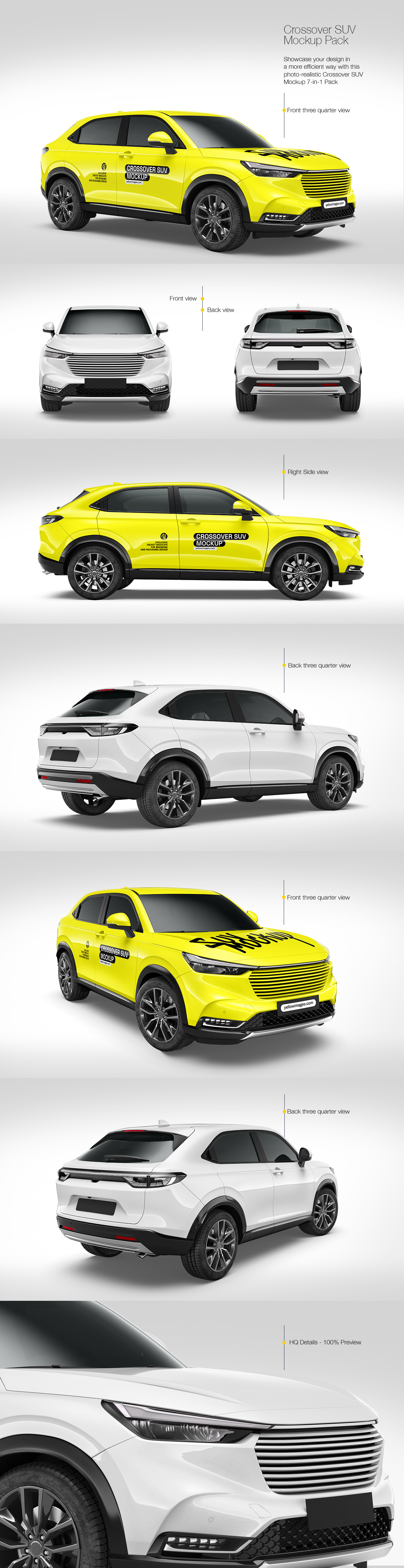 Crossover SUV Mockup Pack Crossover SUV Mockup Pack