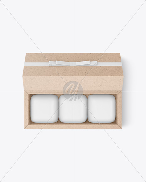 Kraft Gift Box with Chocolates Mockup