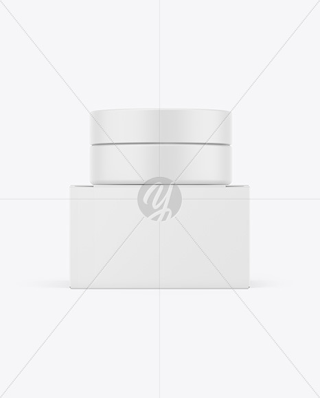 Matte Jar W/ Paper Box Mockup