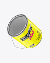 Glossy Paint Bucket in a Hand W/ Splash Mockup