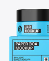 Glossy Jar W/ Paper Box Mockup