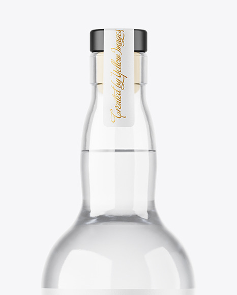 Clear Glass Vodka Bottle Mockup