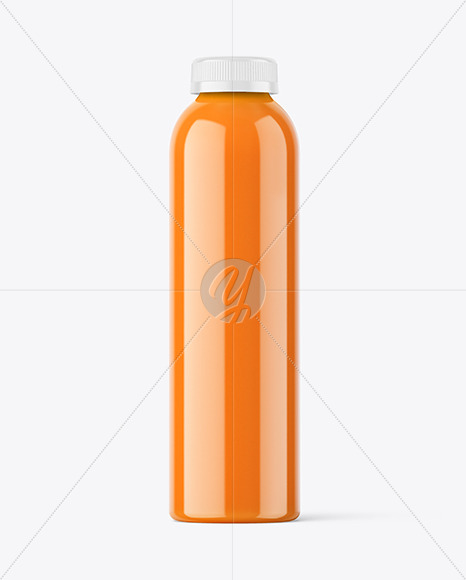 Clear PET Carrot Juice Bottle Mockup