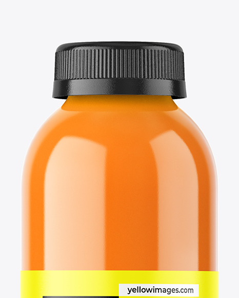 Clear PET Carrot Juice Bottle Mockup