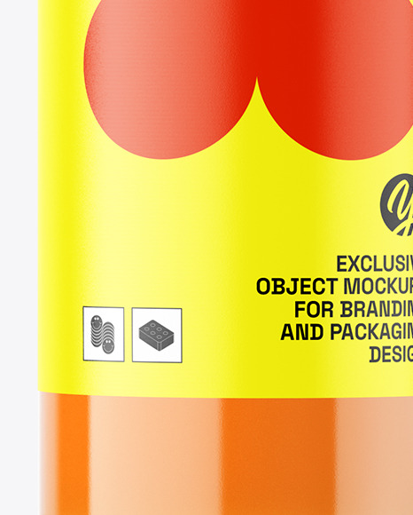 Clear PET Carrot Juice Bottle Mockup