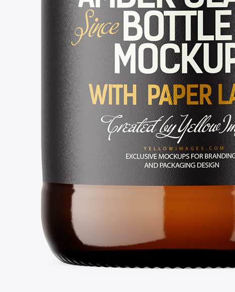 Amber Glass Bottle Mockup