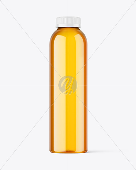 Clear PET Apple Juice Bottle Mockup